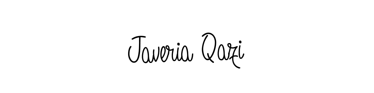 Use a signature maker to create a handwritten signature online. With this signature software, you can design (Angelique-Rose-font-FFP) your own signature for name Javeria Qazi. Javeria Qazi signature style 5 images and pictures png