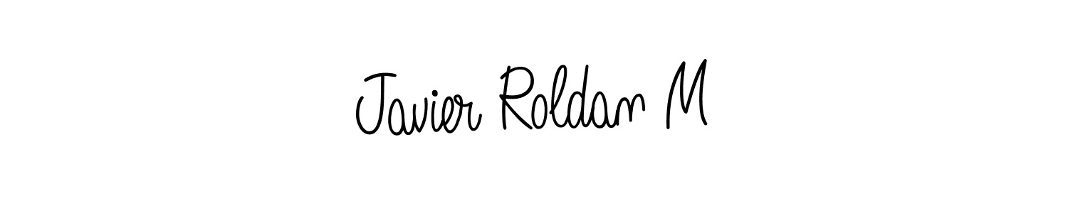 Use a signature maker to create a handwritten signature online. With this signature software, you can design (Angelique-Rose-font-FFP) your own signature for name Javier Roldan M. Javier Roldan M signature style 5 images and pictures png