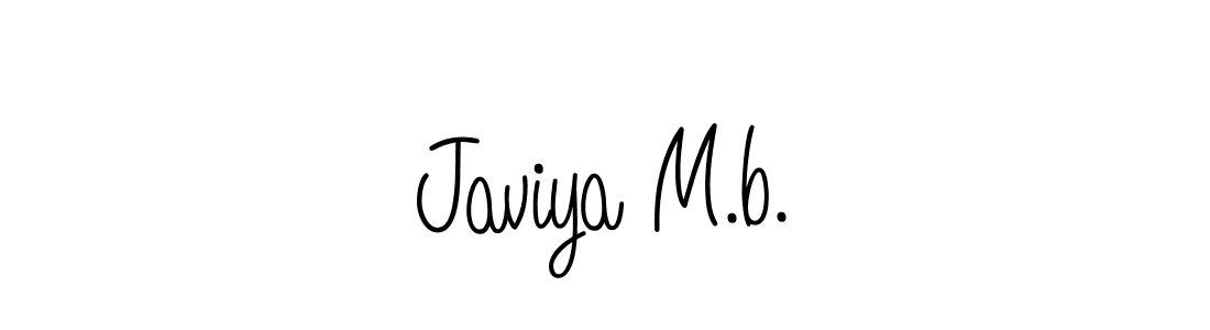 Make a beautiful signature design for name Javiya M.b.. With this signature (Angelique-Rose-font-FFP) style, you can create a handwritten signature for free. Javiya M.b. signature style 5 images and pictures png