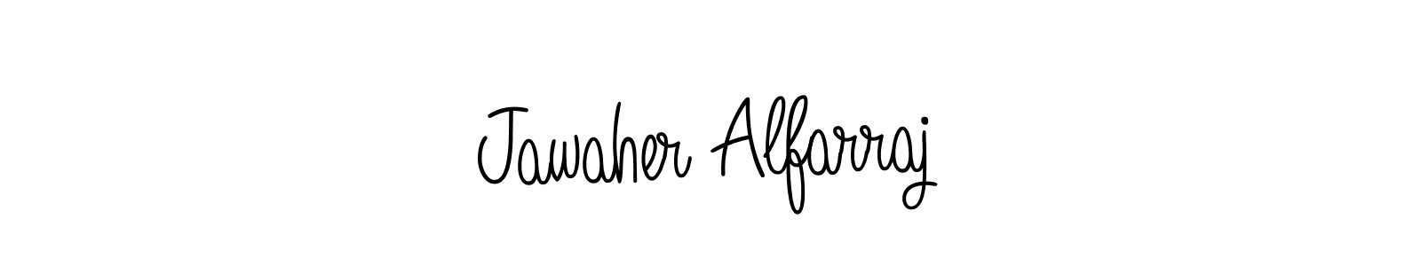 Make a beautiful signature design for name Jawaher Alfarraj. With this signature (Angelique-Rose-font-FFP) style, you can create a handwritten signature for free. Jawaher Alfarraj signature style 5 images and pictures png