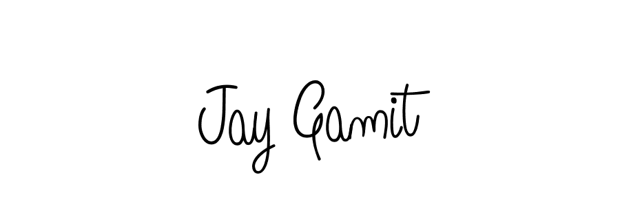 Use a signature maker to create a handwritten signature online. With this signature software, you can design (Angelique-Rose-font-FFP) your own signature for name Jay Gamit. Jay Gamit signature style 5 images and pictures png