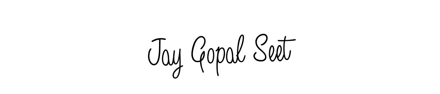 Jay Gopal Seet stylish signature style. Best Handwritten Sign (Angelique-Rose-font-FFP) for my name. Handwritten Signature Collection Ideas for my name Jay Gopal Seet. Jay Gopal Seet signature style 5 images and pictures png