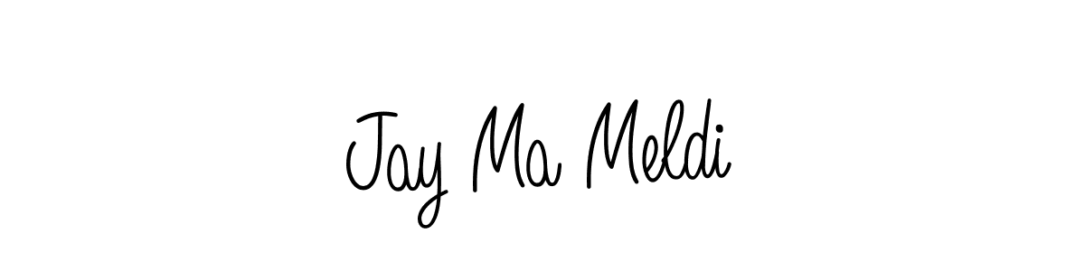 You should practise on your own different ways (Angelique-Rose-font-FFP) to write your name (Jay Ma Meldi) in signature. don't let someone else do it for you. Jay Ma Meldi signature style 5 images and pictures png