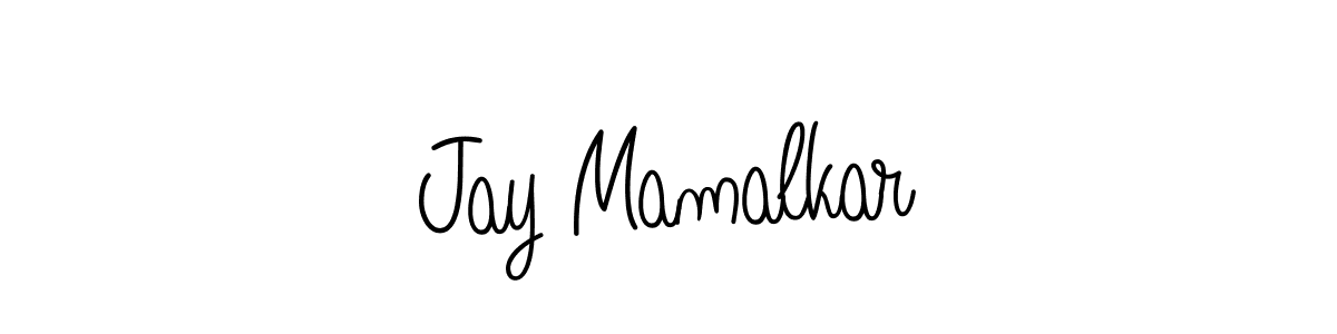 You should practise on your own different ways (Angelique-Rose-font-FFP) to write your name (Jay Mamalkar) in signature. don't let someone else do it for you. Jay Mamalkar signature style 5 images and pictures png