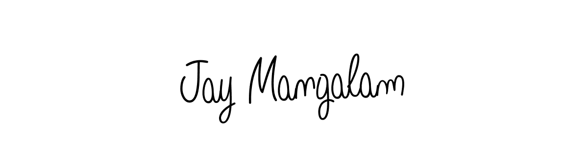You should practise on your own different ways (Angelique-Rose-font-FFP) to write your name (Jay Mangalam) in signature. don't let someone else do it for you. Jay Mangalam signature style 5 images and pictures png