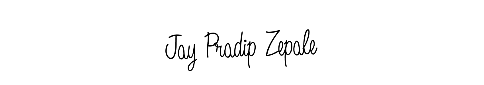 Make a beautiful signature design for name Jay Pradip Zepale. With this signature (Angelique-Rose-font-FFP) style, you can create a handwritten signature for free. Jay Pradip Zepale signature style 5 images and pictures png