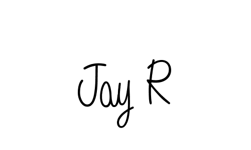 How to make Jay R name signature. Use Angelique-Rose-font-FFP style for creating short signs online. This is the latest handwritten sign. Jay R signature style 5 images and pictures png