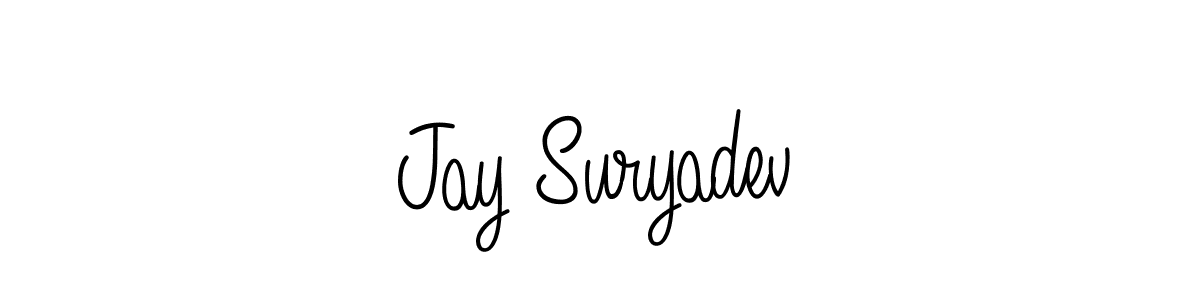 The best way (Angelique-Rose-font-FFP) to make a short signature is to pick only two or three words in your name. The name Jay Suryadev include a total of six letters. For converting this name. Jay Suryadev signature style 5 images and pictures png