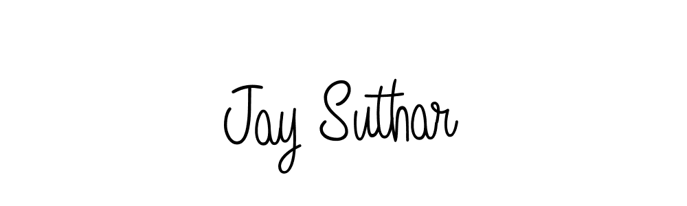 You should practise on your own different ways (Angelique-Rose-font-FFP) to write your name (Jay Suthar) in signature. don't let someone else do it for you. Jay Suthar signature style 5 images and pictures png