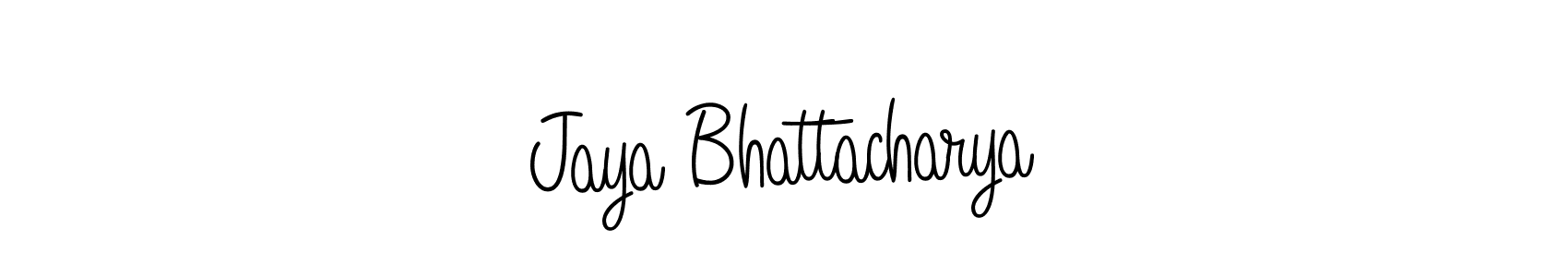 You should practise on your own different ways (Angelique-Rose-font-FFP) to write your name (Jaya Bhattacharya) in signature. don't let someone else do it for you. Jaya Bhattacharya signature style 5 images and pictures png