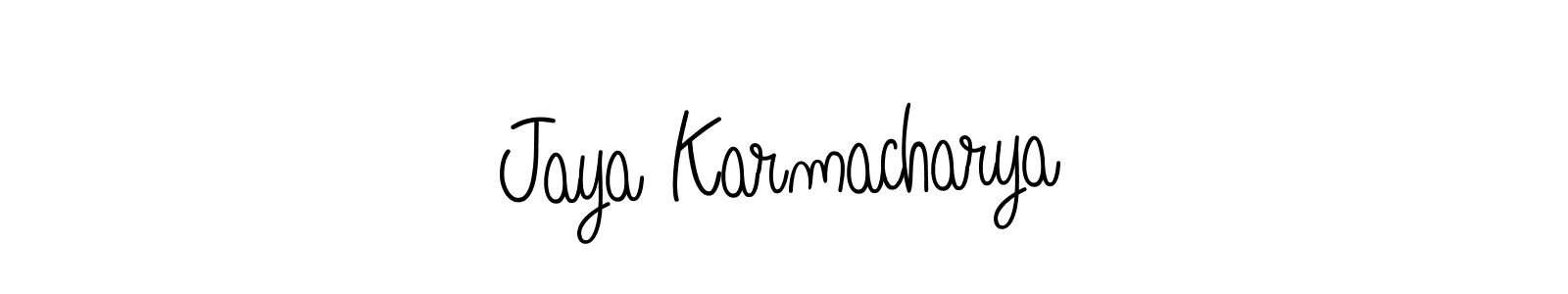 Design your own signature with our free online signature maker. With this signature software, you can create a handwritten (Angelique-Rose-font-FFP) signature for name Jaya Karmacharya. Jaya Karmacharya signature style 5 images and pictures png