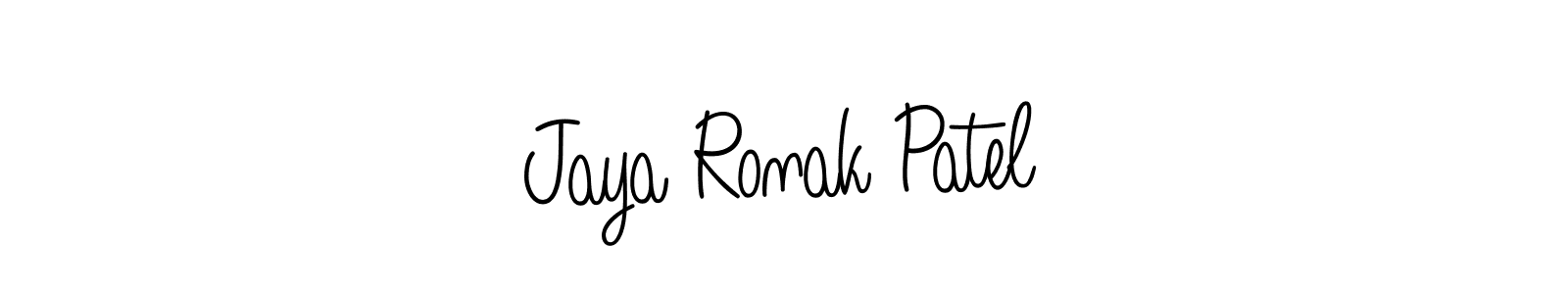 if you are searching for the best signature style for your name Jaya Ronak Patel. so please give up your signature search. here we have designed multiple signature styles  using Angelique-Rose-font-FFP. Jaya Ronak Patel signature style 5 images and pictures png