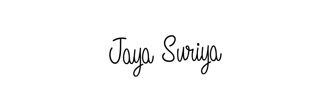 You should practise on your own different ways (Angelique-Rose-font-FFP) to write your name (Jaya Suriya) in signature. don't let someone else do it for you. Jaya Suriya signature style 5 images and pictures png