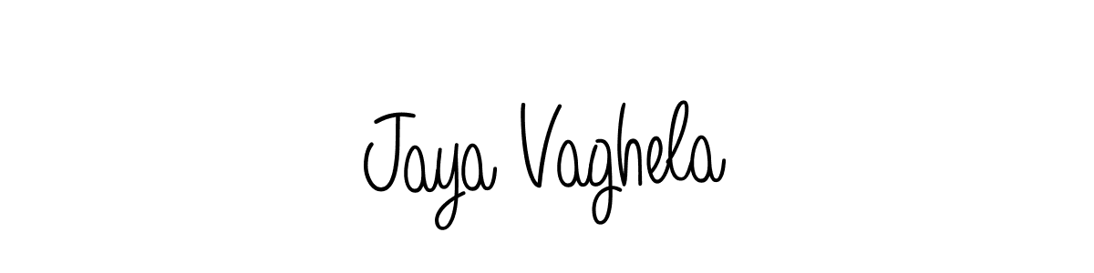Make a beautiful signature design for name Jaya Vaghela. With this signature (Angelique-Rose-font-FFP) style, you can create a handwritten signature for free. Jaya Vaghela signature style 5 images and pictures png