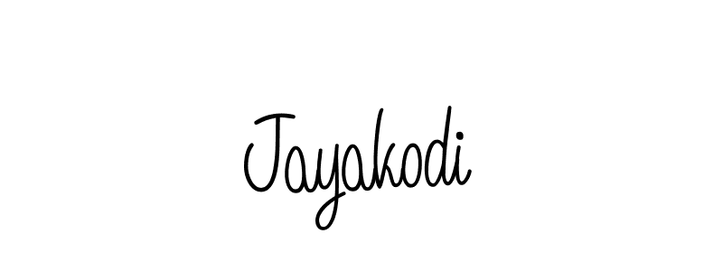 Make a beautiful signature design for name Jayakodi. With this signature (Angelique-Rose-font-FFP) style, you can create a handwritten signature for free. Jayakodi signature style 5 images and pictures png