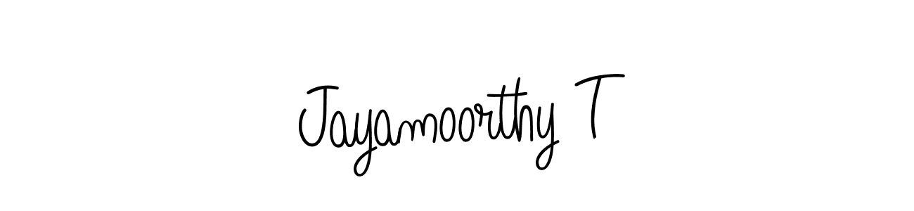 Similarly Angelique-Rose-font-FFP is the best handwritten signature design. Signature creator online .You can use it as an online autograph creator for name Jayamoorthy T. Jayamoorthy T signature style 5 images and pictures png