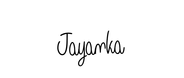 Use a signature maker to create a handwritten signature online. With this signature software, you can design (Angelique-Rose-font-FFP) your own signature for name Jayanka. Jayanka signature style 5 images and pictures png