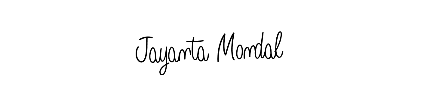 You should practise on your own different ways (Angelique-Rose-font-FFP) to write your name (Jayanta Mondal) in signature. don't let someone else do it for you. Jayanta Mondal signature style 5 images and pictures png