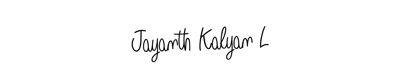 Use a signature maker to create a handwritten signature online. With this signature software, you can design (Angelique-Rose-font-FFP) your own signature for name Jayanth Kalyan L. Jayanth Kalyan L signature style 5 images and pictures png