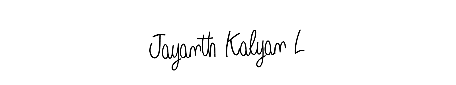 Use a signature maker to create a handwritten signature online. With this signature software, you can design (Angelique-Rose-font-FFP) your own signature for name Jayanth Kalyan L. Jayanth Kalyan L signature style 5 images and pictures png