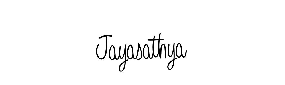 Make a beautiful signature design for name Jayasathya. With this signature (Angelique-Rose-font-FFP) style, you can create a handwritten signature for free. Jayasathya signature style 5 images and pictures png