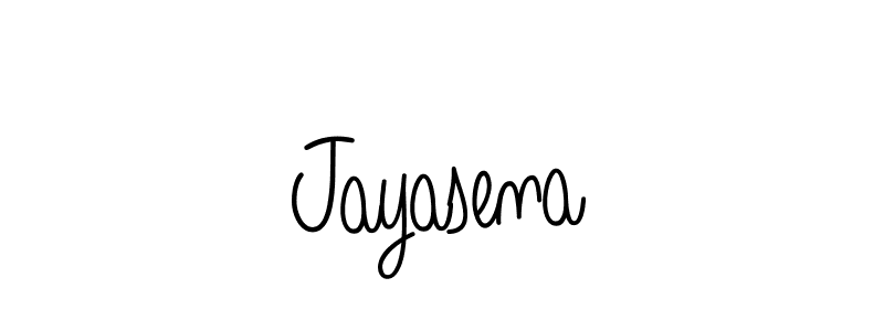 Design your own signature with our free online signature maker. With this signature software, you can create a handwritten (Angelique-Rose-font-FFP) signature for name Jayasena. Jayasena signature style 5 images and pictures png