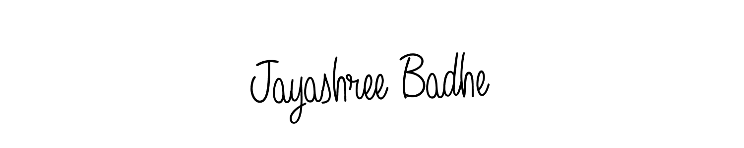 Jayashree Badhe stylish signature style. Best Handwritten Sign (Angelique-Rose-font-FFP) for my name. Handwritten Signature Collection Ideas for my name Jayashree Badhe. Jayashree Badhe signature style 5 images and pictures png