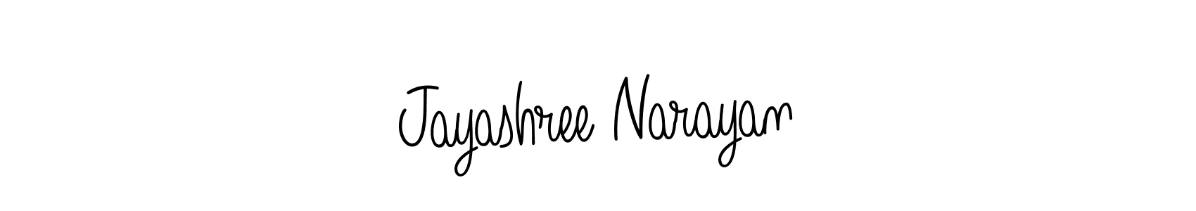 Make a beautiful signature design for name Jayashree Narayan. With this signature (Angelique-Rose-font-FFP) style, you can create a handwritten signature for free. Jayashree Narayan signature style 5 images and pictures png