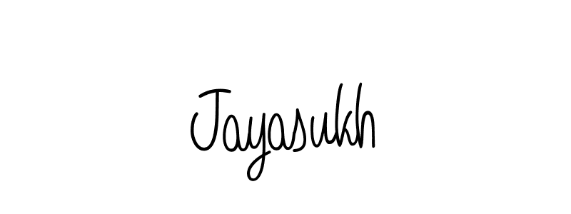 Make a beautiful signature design for name Jayasukh. With this signature (Angelique-Rose-font-FFP) style, you can create a handwritten signature for free. Jayasukh signature style 5 images and pictures png