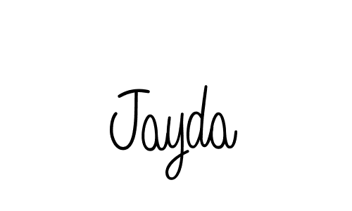 Use a signature maker to create a handwritten signature online. With this signature software, you can design (Angelique-Rose-font-FFP) your own signature for name Jayda. Jayda signature style 5 images and pictures png