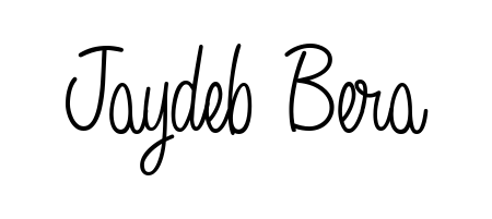 The Angelique-Rose-font-FFP typeface gives name Jaydeb Bera a refined look. Suitable for certificates, diplomas, and official verification. Jaydeb Bera signature style 5 images and pictures png