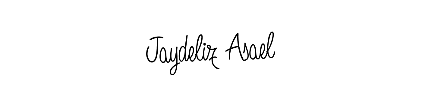 How to make Jaydeliz Asael name signature. Use Angelique-Rose-font-FFP style for creating short signs online. This is the latest handwritten sign. Jaydeliz Asael signature style 5 images and pictures png