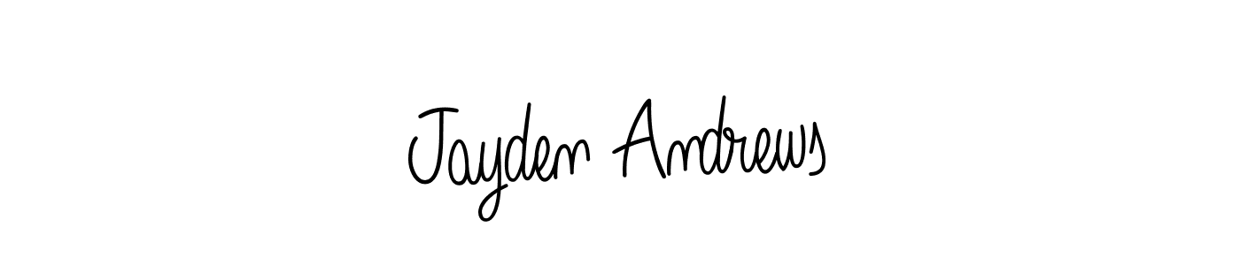 You should practise on your own different ways (Angelique-Rose-font-FFP) to write your name (Jayden Andrews) in signature. don't let someone else do it for you. Jayden Andrews signature style 5 images and pictures png