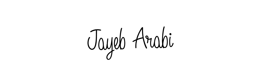 Use a signature maker to create a handwritten signature online. With this signature software, you can design (Angelique-Rose-font-FFP) your own signature for name Jayeb Arabi. Jayeb Arabi signature style 5 images and pictures png