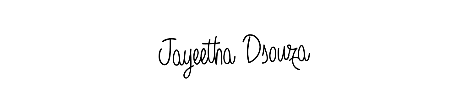 How to make Jayeetha Dsouza name signature. Use Angelique-Rose-font-FFP style for creating short signs online. This is the latest handwritten sign. Jayeetha Dsouza signature style 5 images and pictures png