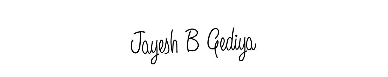 Design your own signature with our free online signature maker. With this signature software, you can create a handwritten (Angelique-Rose-font-FFP) signature for name Jayesh B Gediya. Jayesh B Gediya signature style 5 images and pictures png