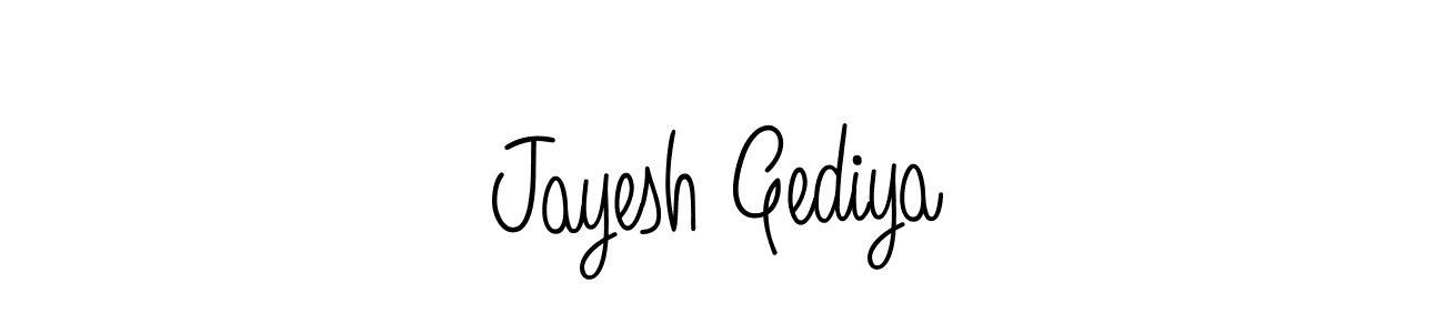 Use a signature maker to create a handwritten signature online. With this signature software, you can design (Angelique-Rose-font-FFP) your own signature for name Jayesh Gediya. Jayesh Gediya signature style 5 images and pictures png