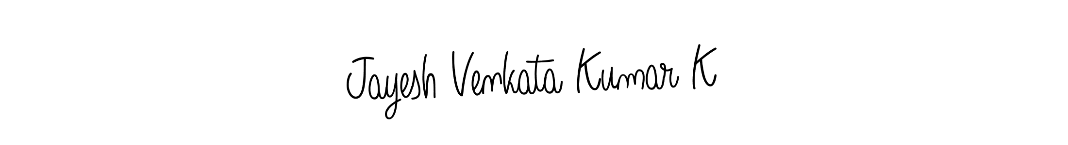 The best way (Angelique-Rose-font-FFP) to make a short signature is to pick only two or three words in your name. The name Jayesh Venkata Kumar K include a total of six letters. For converting this name. Jayesh Venkata Kumar K signature style 5 images and pictures png