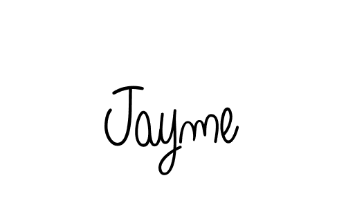 Make a beautiful signature design for name Jayme. With this signature (Angelique-Rose-font-FFP) style, you can create a handwritten signature for free. Jayme signature style 5 images and pictures png