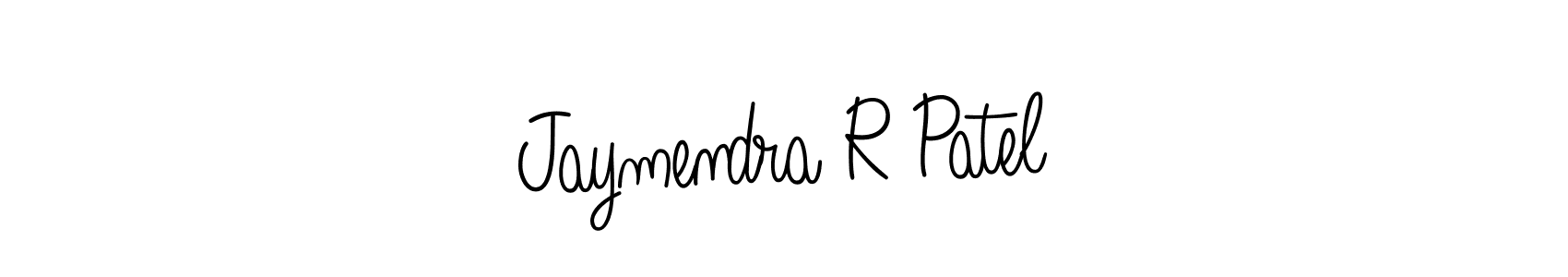 How to make Jaymendra R Patel name signature. Use Angelique-Rose-font-FFP style for creating short signs online. This is the latest handwritten sign. Jaymendra R Patel signature style 5 images and pictures png