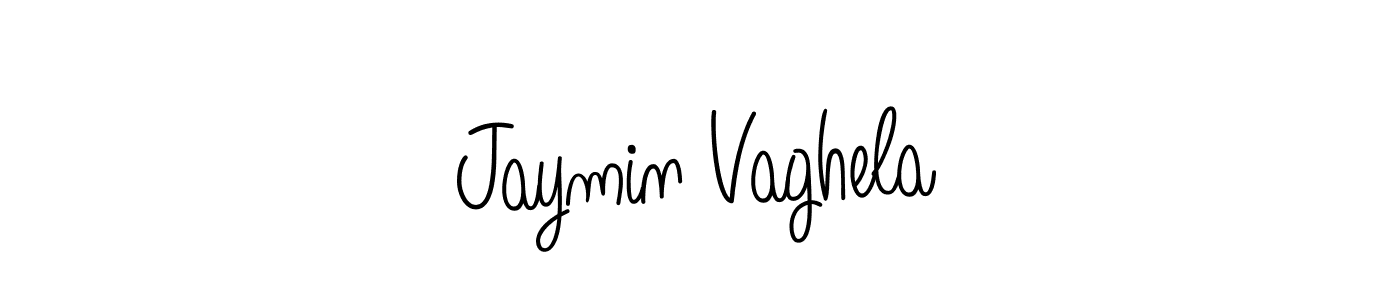 You should practise on your own different ways (Angelique-Rose-font-FFP) to write your name (Jaymin Vaghela) in signature. don't let someone else do it for you. Jaymin Vaghela signature style 5 images and pictures png