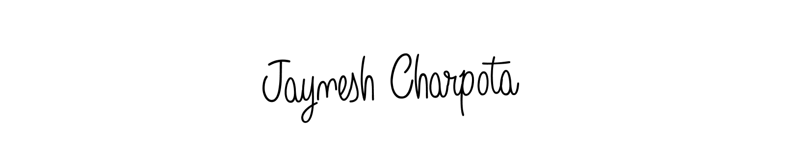 Use a signature maker to create a handwritten signature online. With this signature software, you can design (Angelique-Rose-font-FFP) your own signature for name Jaynesh Charpota. Jaynesh Charpota signature style 5 images and pictures png