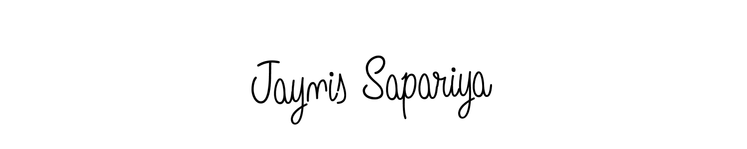 Design your own signature with our free online signature maker. With this signature software, you can create a handwritten (Angelique-Rose-font-FFP) signature for name Jaynis Sapariya. Jaynis Sapariya signature style 5 images and pictures png