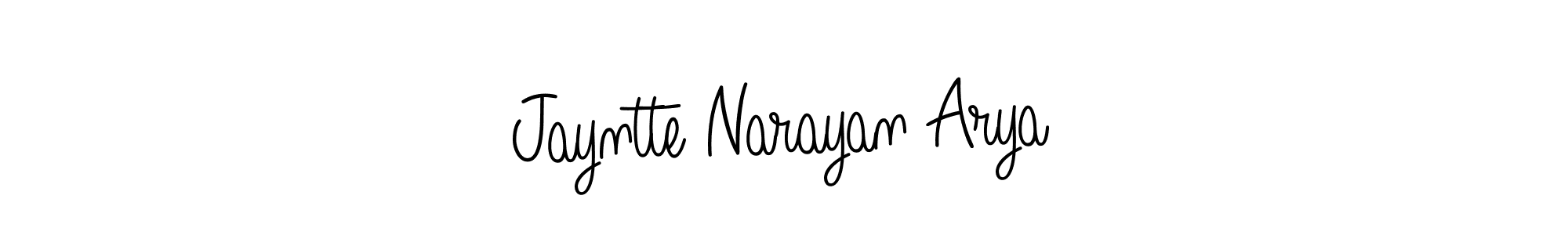 The best way (Angelique-Rose-font-FFP) to make a short signature is to pick only two or three words in your name. The name Jayntte Narayan Arya include a total of six letters. For converting this name. Jayntte Narayan Arya signature style 5 images and pictures png