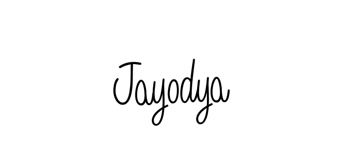 Design your own signature with our free online signature maker. With this signature software, you can create a handwritten (Angelique-Rose-font-FFP) signature for name Jayodya. Jayodya signature style 5 images and pictures png