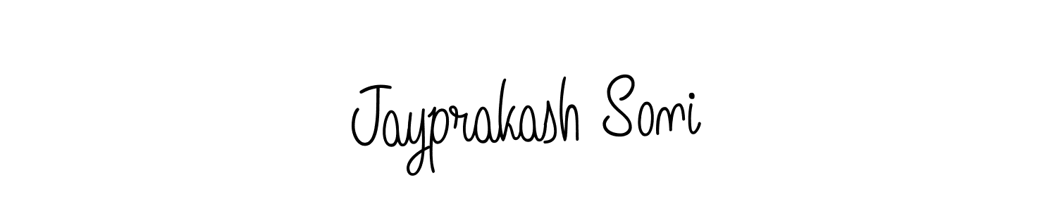 Use a signature maker to create a handwritten signature online. With this signature software, you can design (Angelique-Rose-font-FFP) your own signature for name Jayprakash Soni. Jayprakash Soni signature style 5 images and pictures png