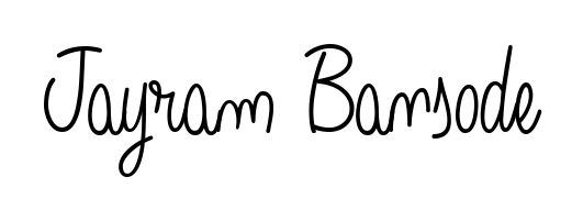 A modern signature idea for name Jayram Bansode using Angelique-Rose-font-FFP font. Clean strokes and elegant curves make it stand out instantly. Jayram Bansode signature style 5 images and pictures png