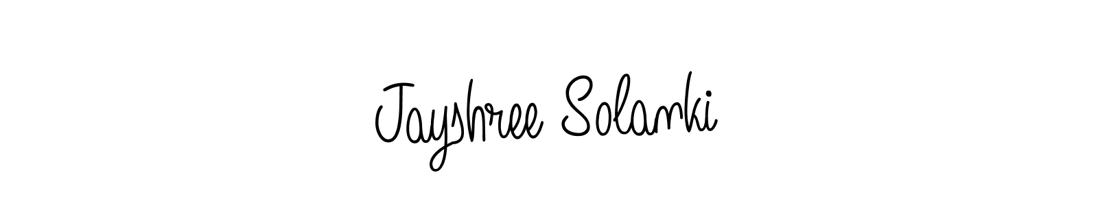 Design your own signature with our free online signature maker. With this signature software, you can create a handwritten (Angelique-Rose-font-FFP) signature for name Jayshree Solanki. Jayshree Solanki signature style 5 images and pictures png