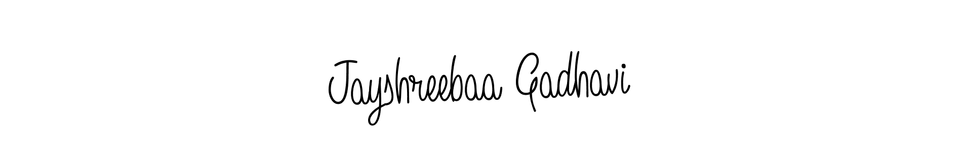 How to make Jayshreebaa Gadhavi name signature. Use Angelique-Rose-font-FFP style for creating short signs online. This is the latest handwritten sign. Jayshreebaa Gadhavi signature style 5 images and pictures png