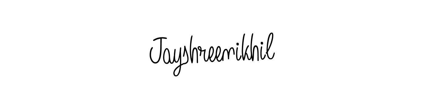 Jayshreenikhil stylish signature style. Best Handwritten Sign (Angelique-Rose-font-FFP) for my name. Handwritten Signature Collection Ideas for my name Jayshreenikhil. Jayshreenikhil signature style 5 images and pictures png